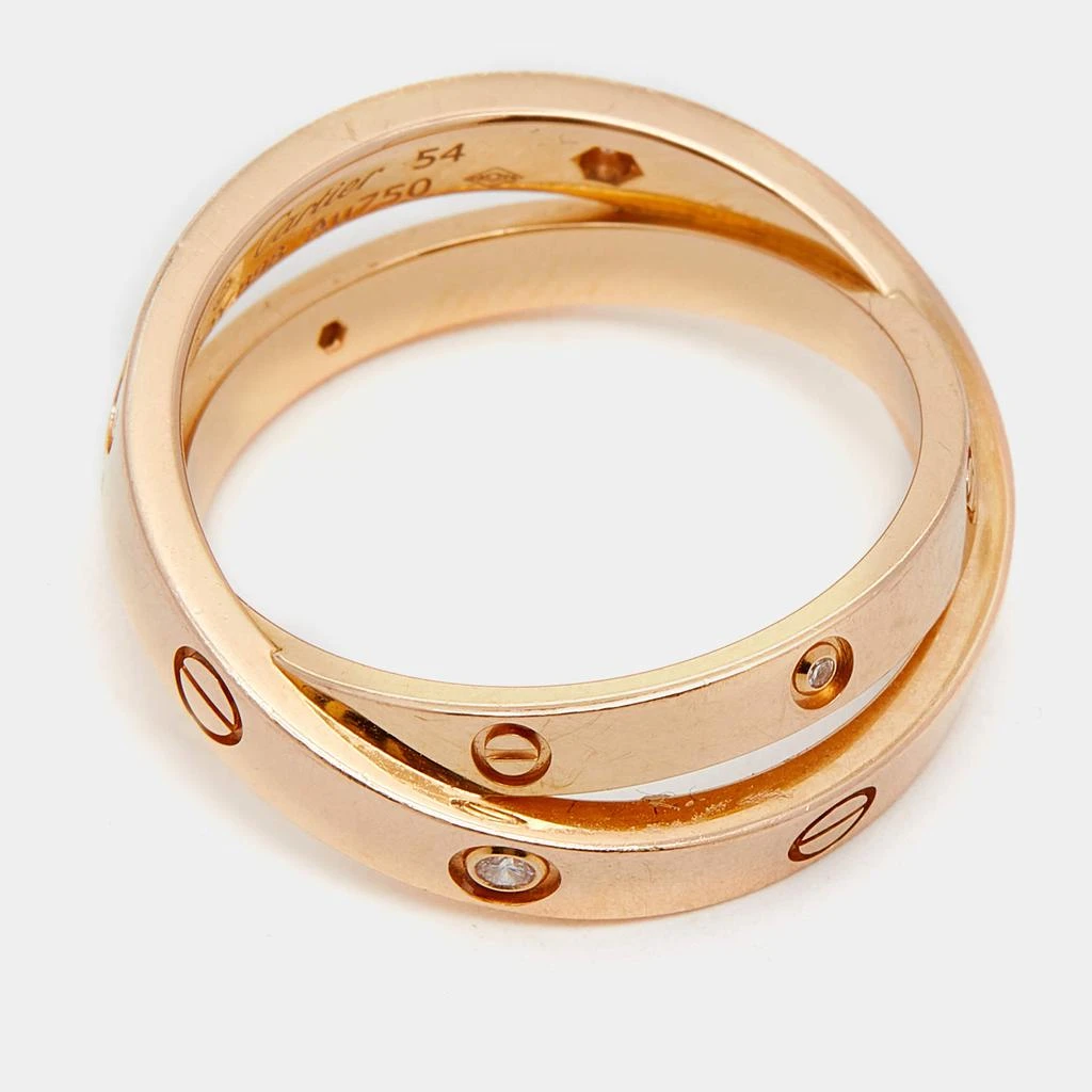 商品[二手商品] Cartier|Cartier Love 6 Diamonds 18K Rose Gold Double Band Ring Size 54,价格¥16248,第4张图片详细描述