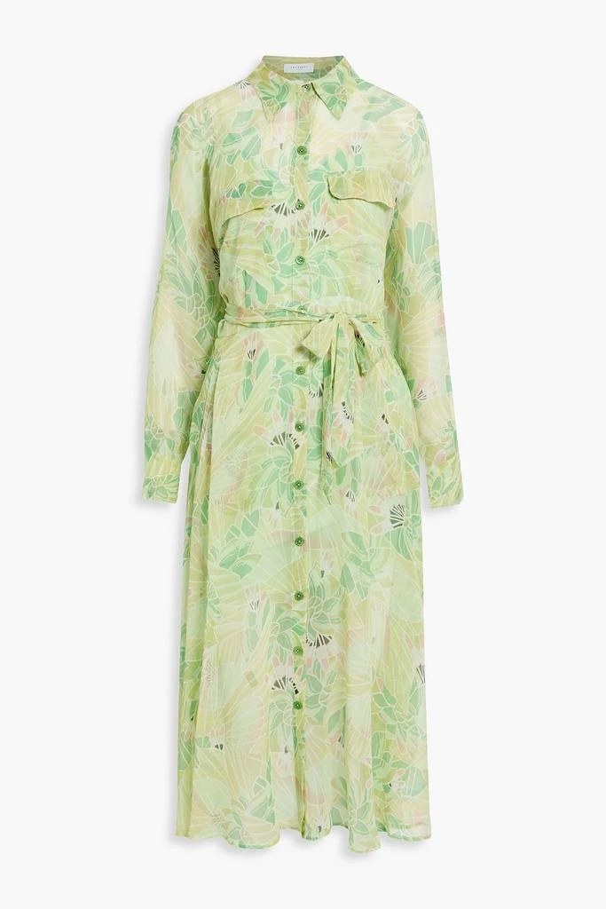 商品Equipment|Haelee belted floral-print silk-chiffon midi shirt dress,价格¥2113,第3张图片详细描述