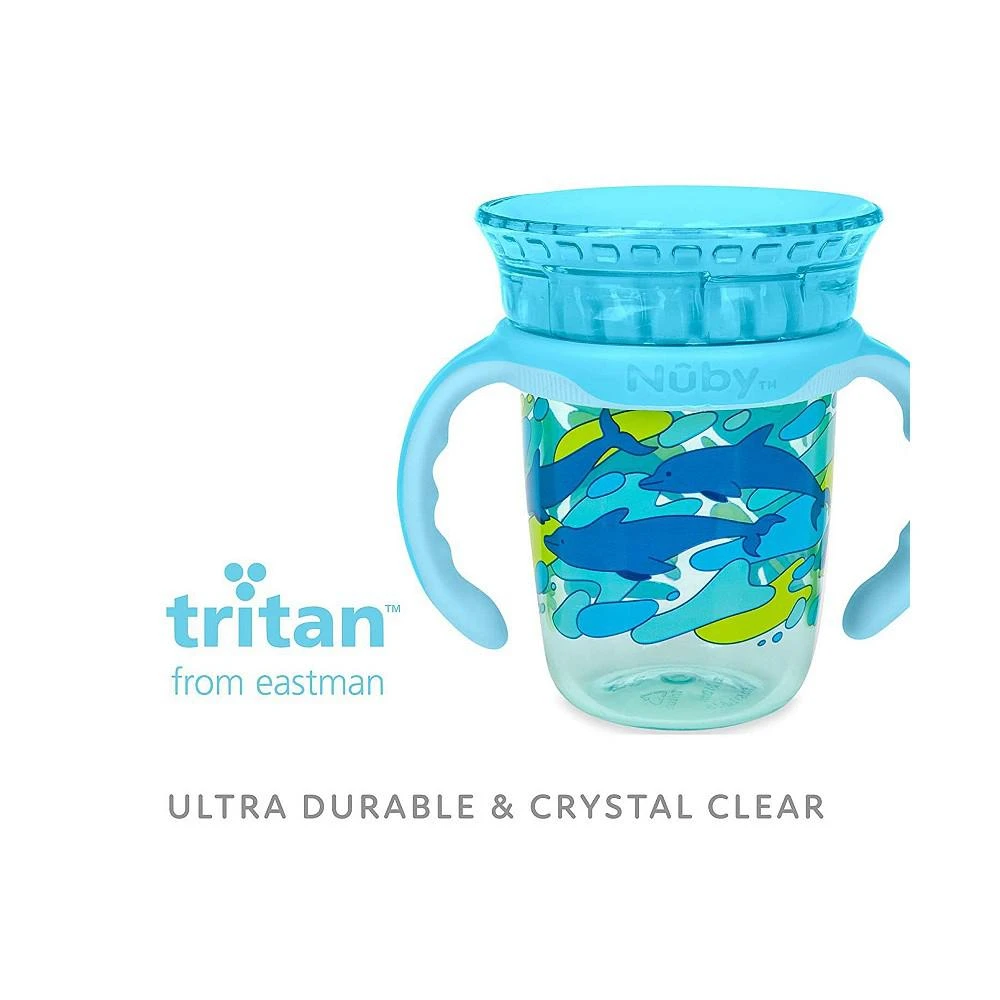 商品Nuby|No-Spill Edge 360 2 Stage Drinking Cup with Removable Handles, Whale,价格¥121,第3张图片详细描述