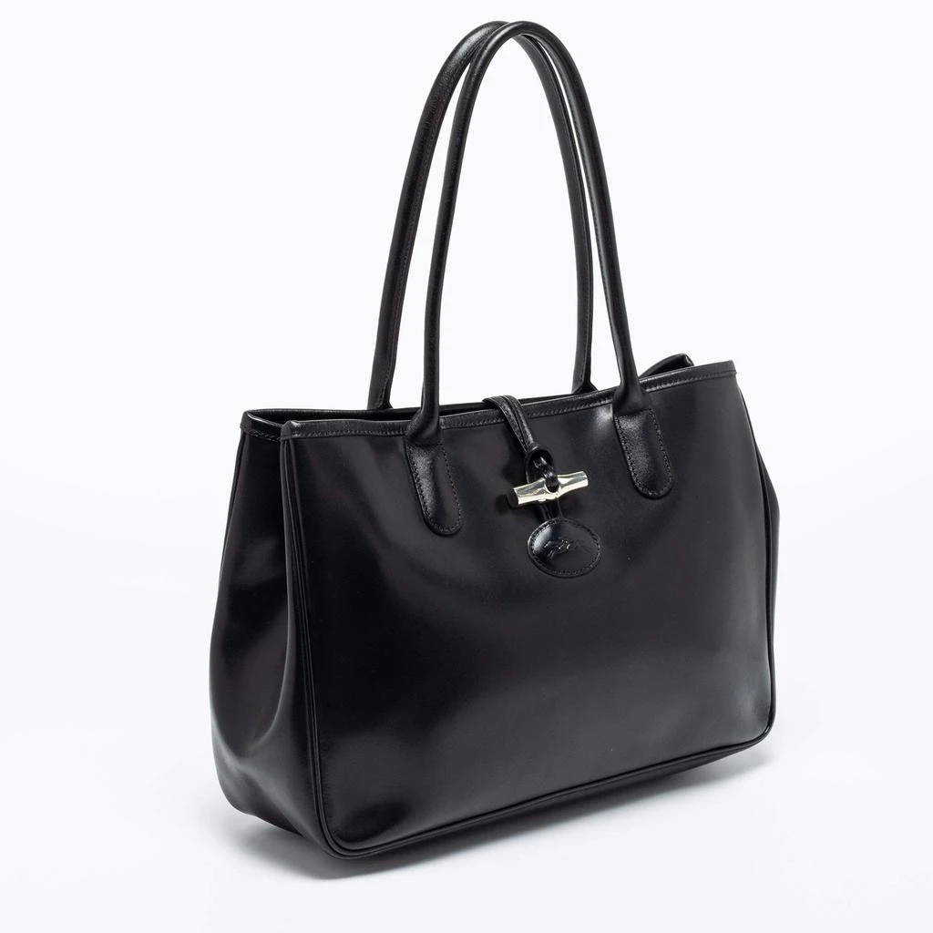 商品[二手商品] Longchamp|Longchamp Black Leather Roseau Tote,价格¥1046,第3张图片详细描述