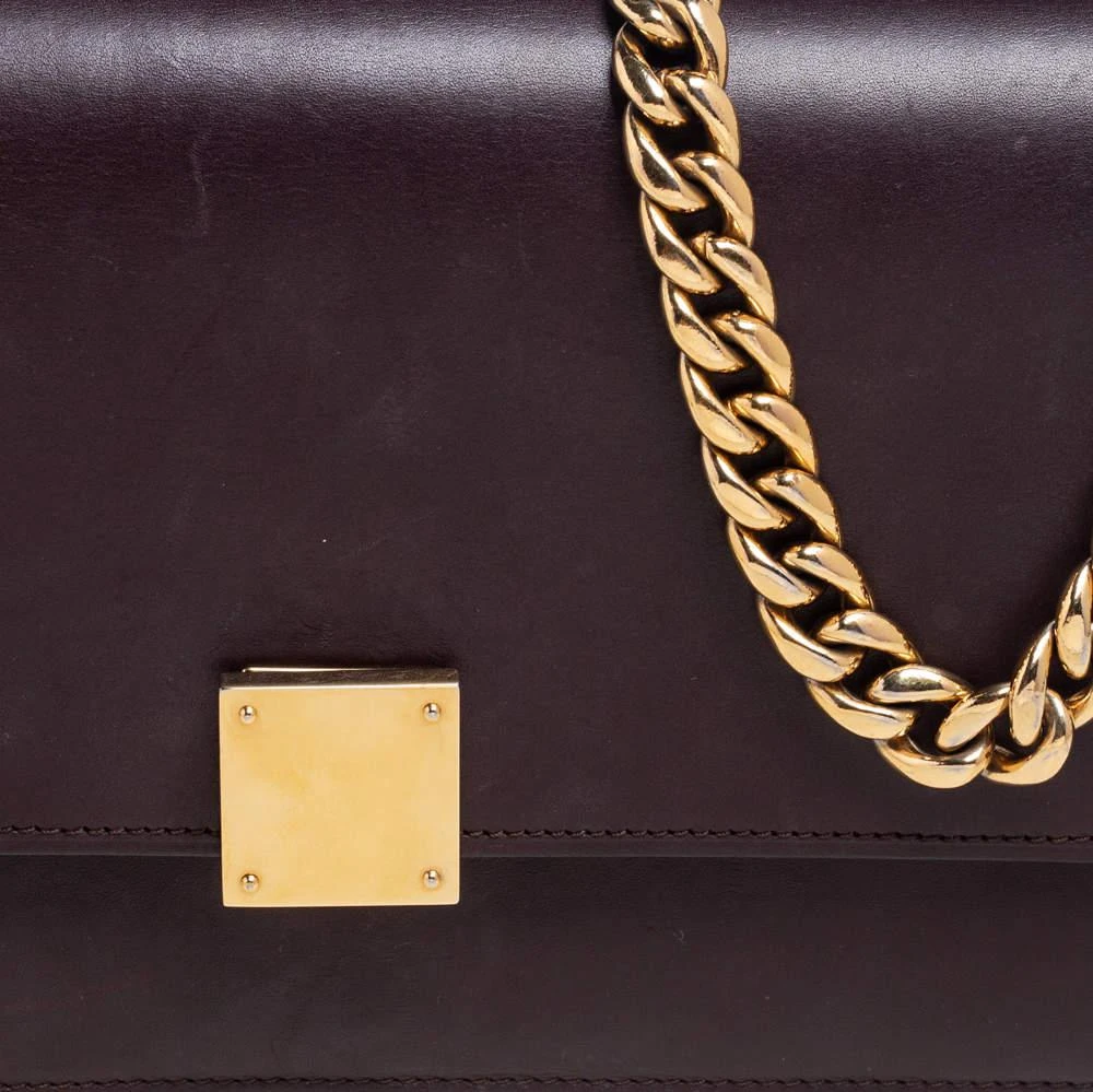 商品[二手商品] Celine|Celine Dark Burgundy Leather Large Case Chain Flap Shoulder Bag,价格¥3410,第5张图片详细描述