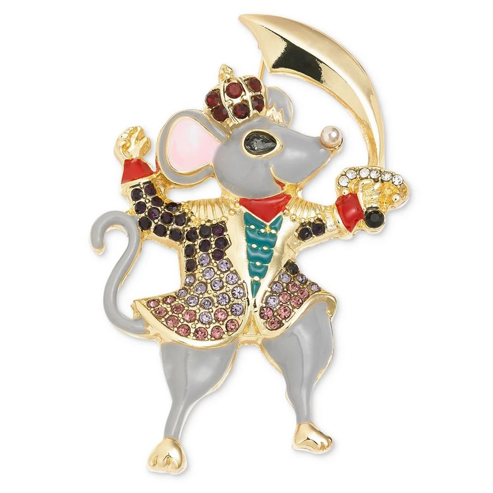 商品Holiday Lane|Gold-Tone Crystal Nutcracker Mouse Pin, Created for Macy's,价格¥55,第1张图片
