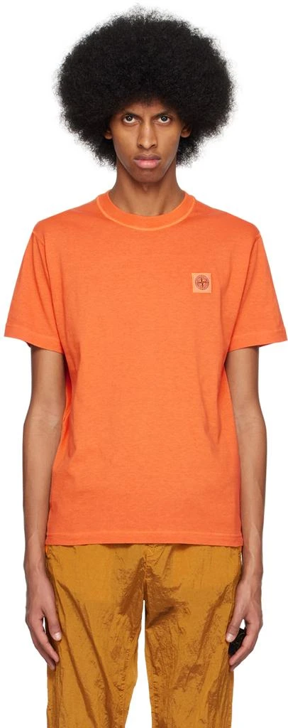 商品Stone Island|Orange 23757 T-Shirt,价格¥723,第1张图片