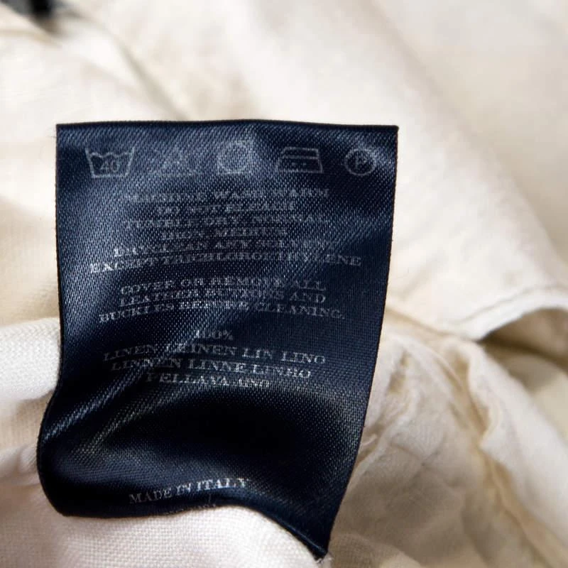 Burberry Off White Linen Pocket Detail Button Front Shirt S 商品