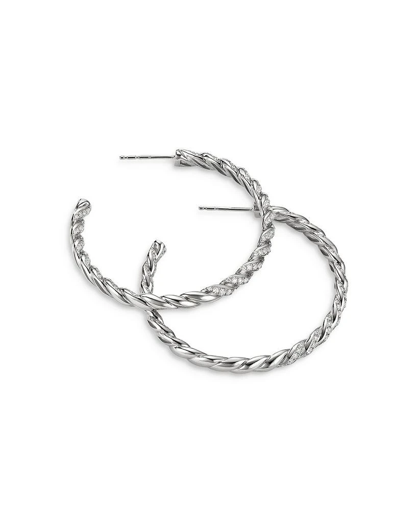 Pavéflex Hoop Earrings in 18K White Gold 商品