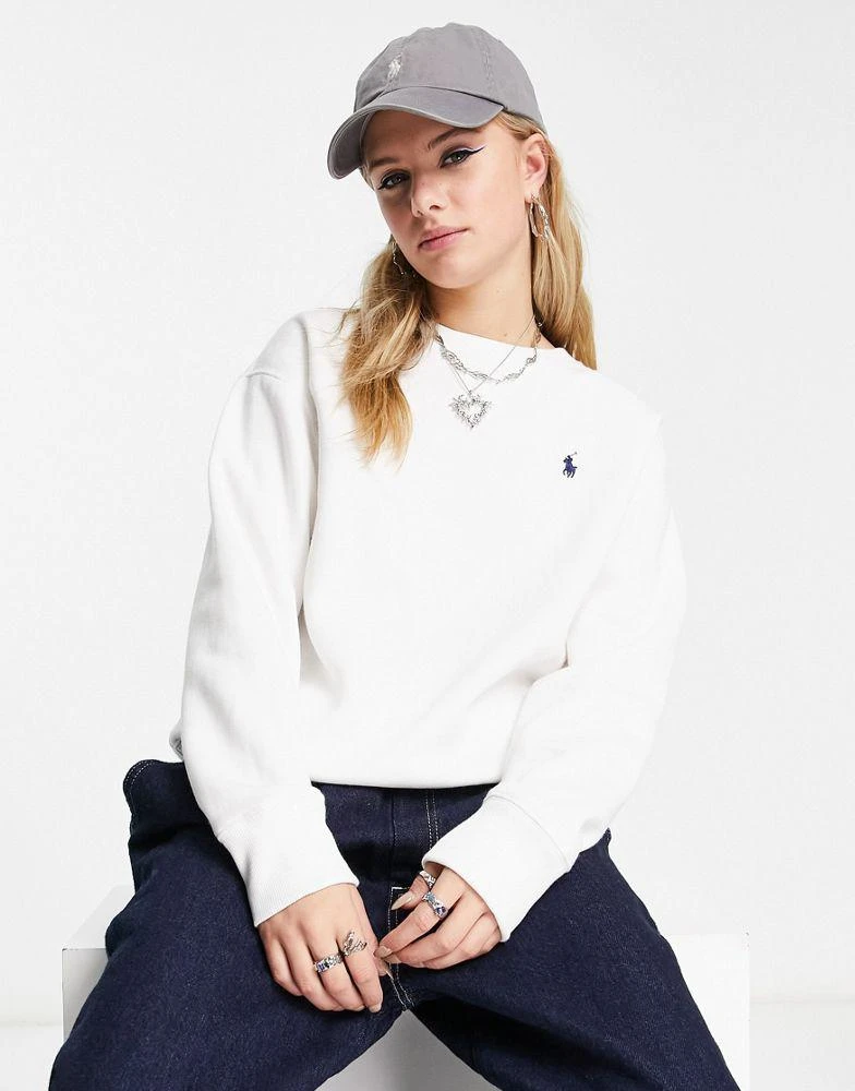 商品Ralph Lauren|Polo Ralph Lauren crew neck sweater in white,价格¥1372,第1张图片