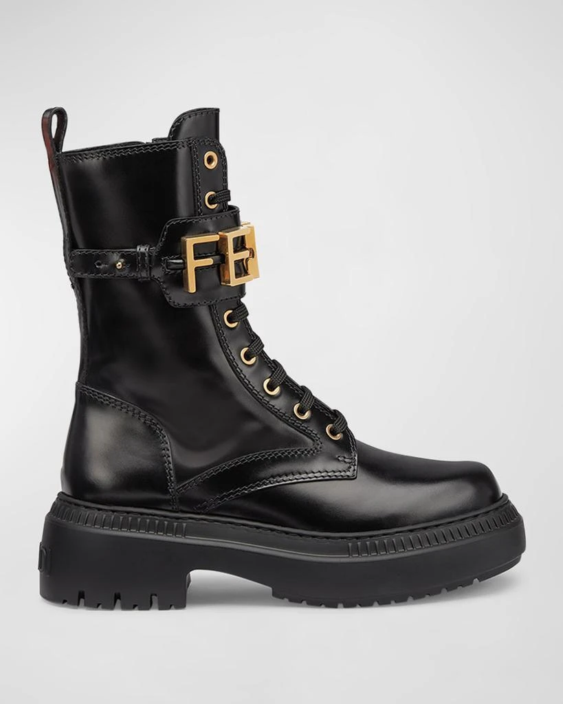 商品Fendi|Fendigraphy Logo-Cuff Biker Booties,价格¥12274,第1张图片