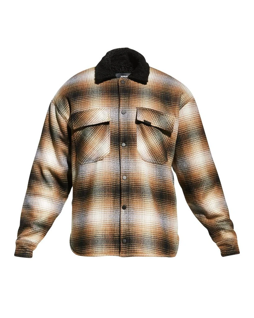 商品Represent|Men's Plaid Sherpa-Collar Shirt Jacket,价格¥964,第2张图片详细描述