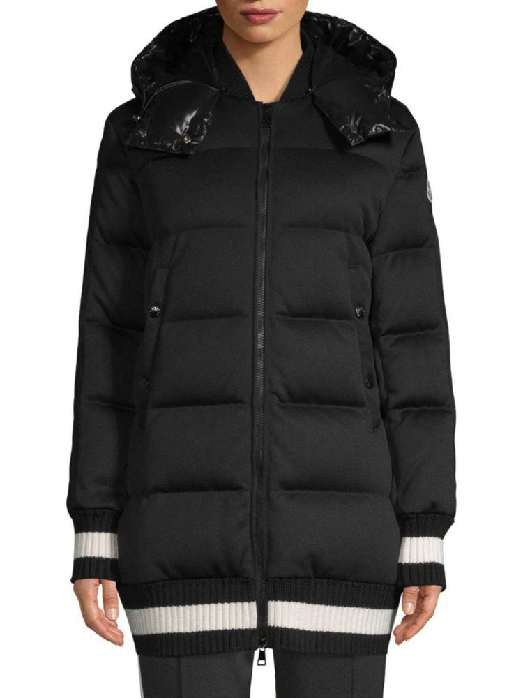 商品Moncler|Harfang Lacquer Bomber Knit-Trim Coat,价格¥12619,第1张图片