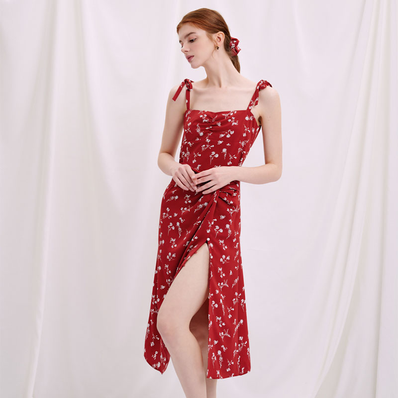 Lorraine连衣裙 - 红色印花  | Lorraine Dress - Red Floral商品第3张图片规格展示