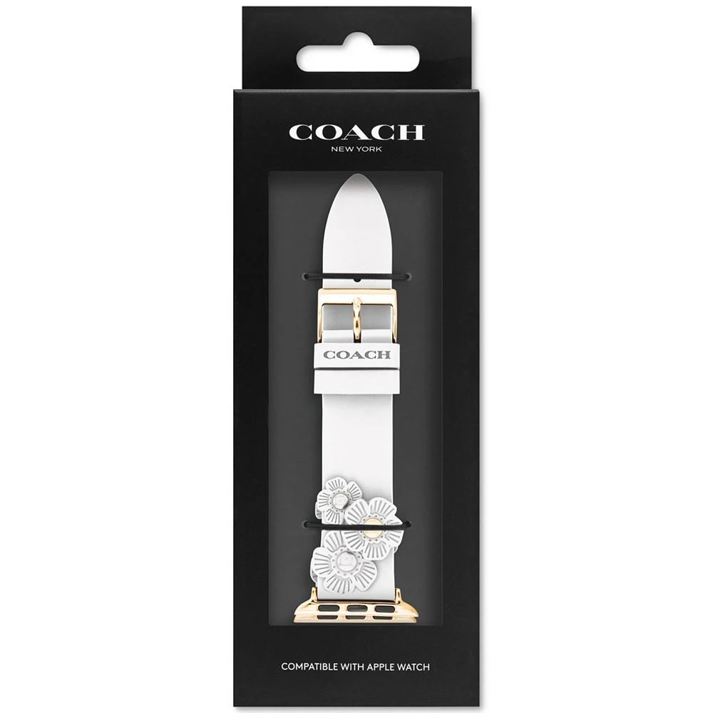 商品Coach|Women's Tea Rose White Rubber 38/40/41mm Apple Watch Band,价格¥704,第4张图片详细描述