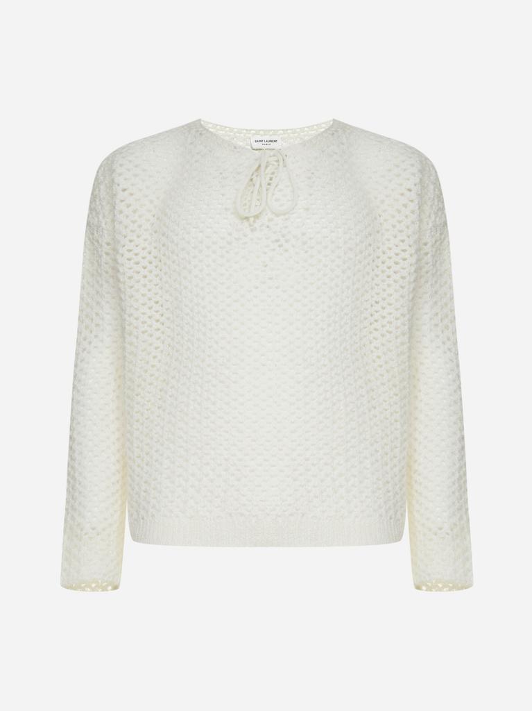 商品Yves Saint Laurent|Wool and mohair blend net sweater,价格¥7453,第1张图片