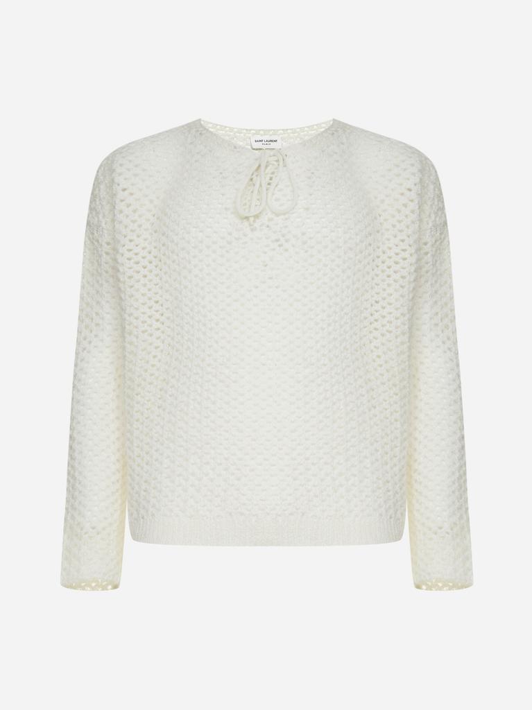 商品Yves Saint Laurent|Wool and mohair blend net sweater,价格¥7453,第1张图片