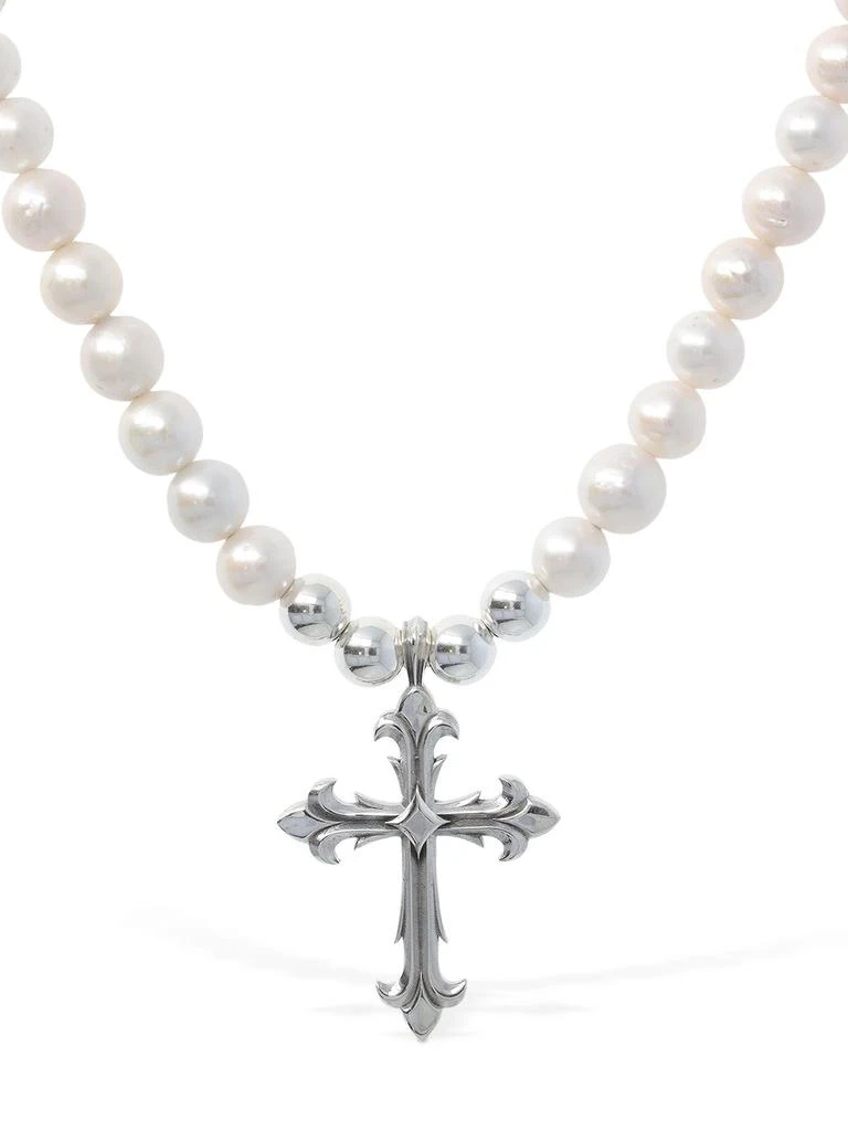 商品Emanuele Bicocchi|Pearl Chain Necklace W/ Cross Charm,价格¥1890,第2张图片详细描述