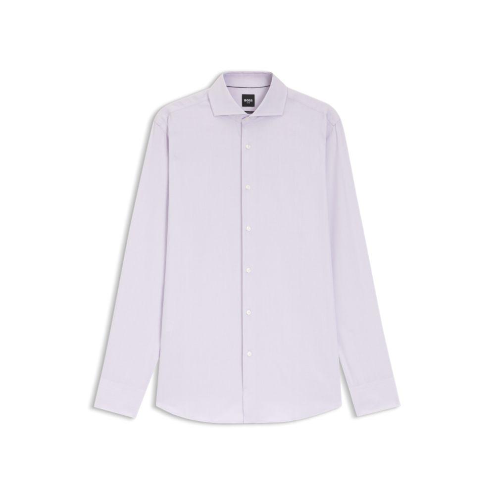 Slim-fit shirt in a structured cotton blend image 2