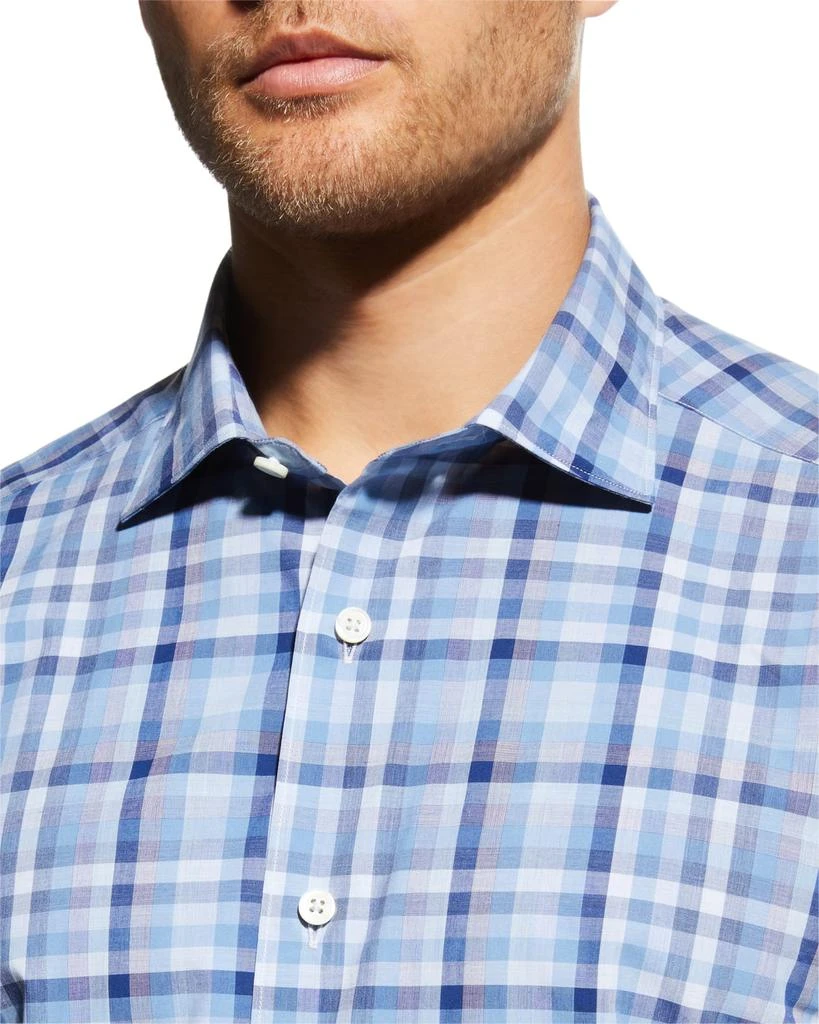 商品Zegna|Men's Check Sport Shirt,价格¥1586,第5张图片详细描述