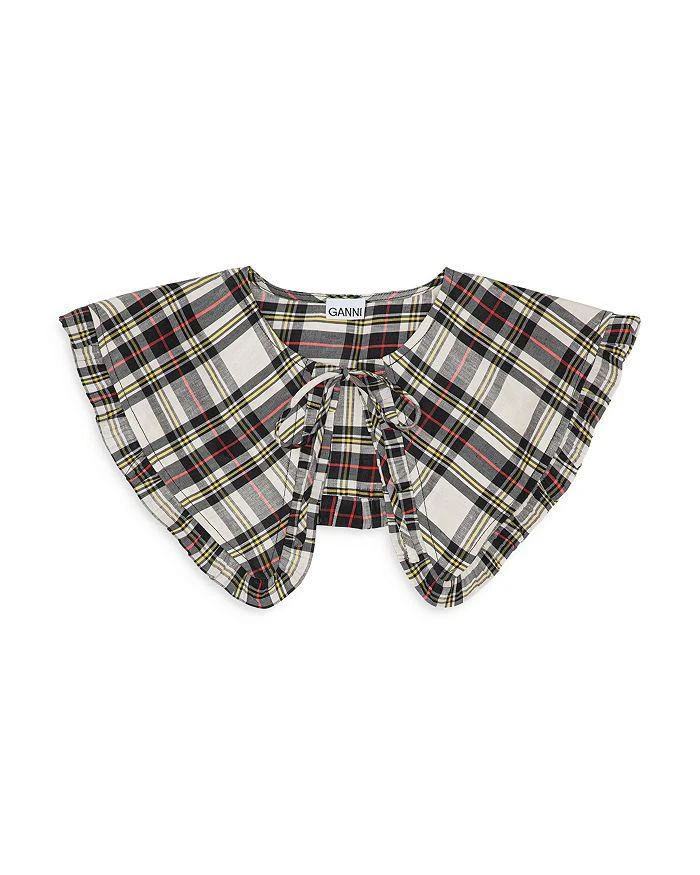 商品Ganni|Plaid Ruffle Trim Overlay Collar,价格¥353,第1张图片