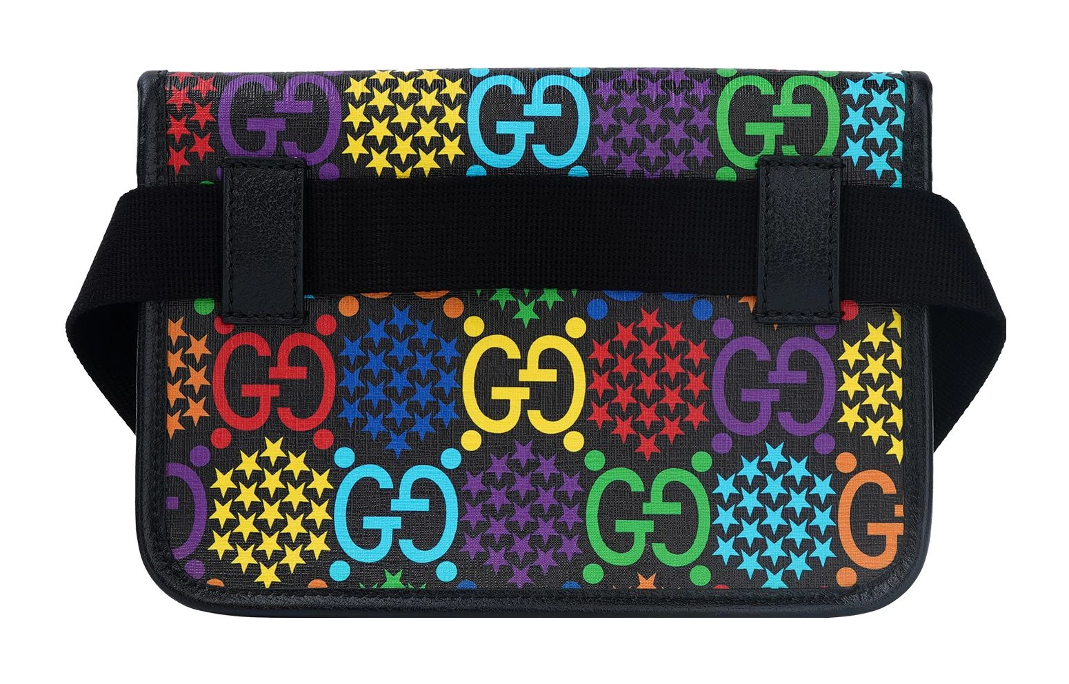 商品[国内直发] Gucci|古驰 Psychedelic魔幻跳跳糖彩色老花Logo 帆布拼皮 胸包腰包 男女同款 黑色/彩色,价格¥5736,第5张图片详细描述