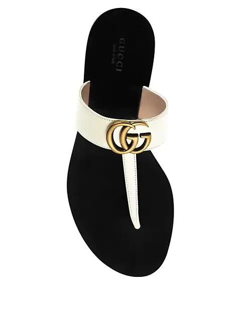 商品Gucci|Marmont Leather Thong Sandals With Double G,价格¥3915,第5张图片详细描述