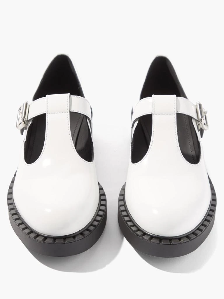 商品Prada|Logo-print leather Mary-Jane shoes,价格¥3417,第5张图片详细描述