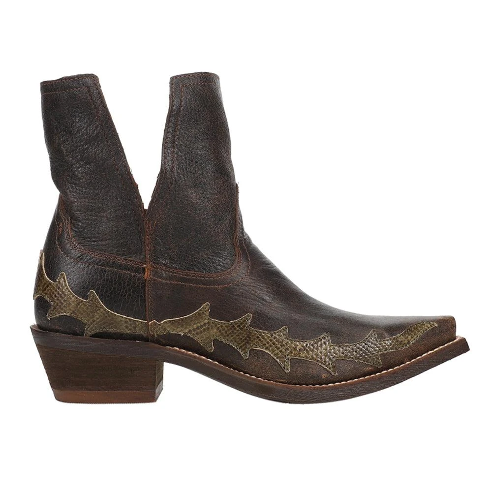 商品Nocona Boots|Sitrine Brown Distressed Snake Print Cowboy Booties,价格¥620,第1张图片