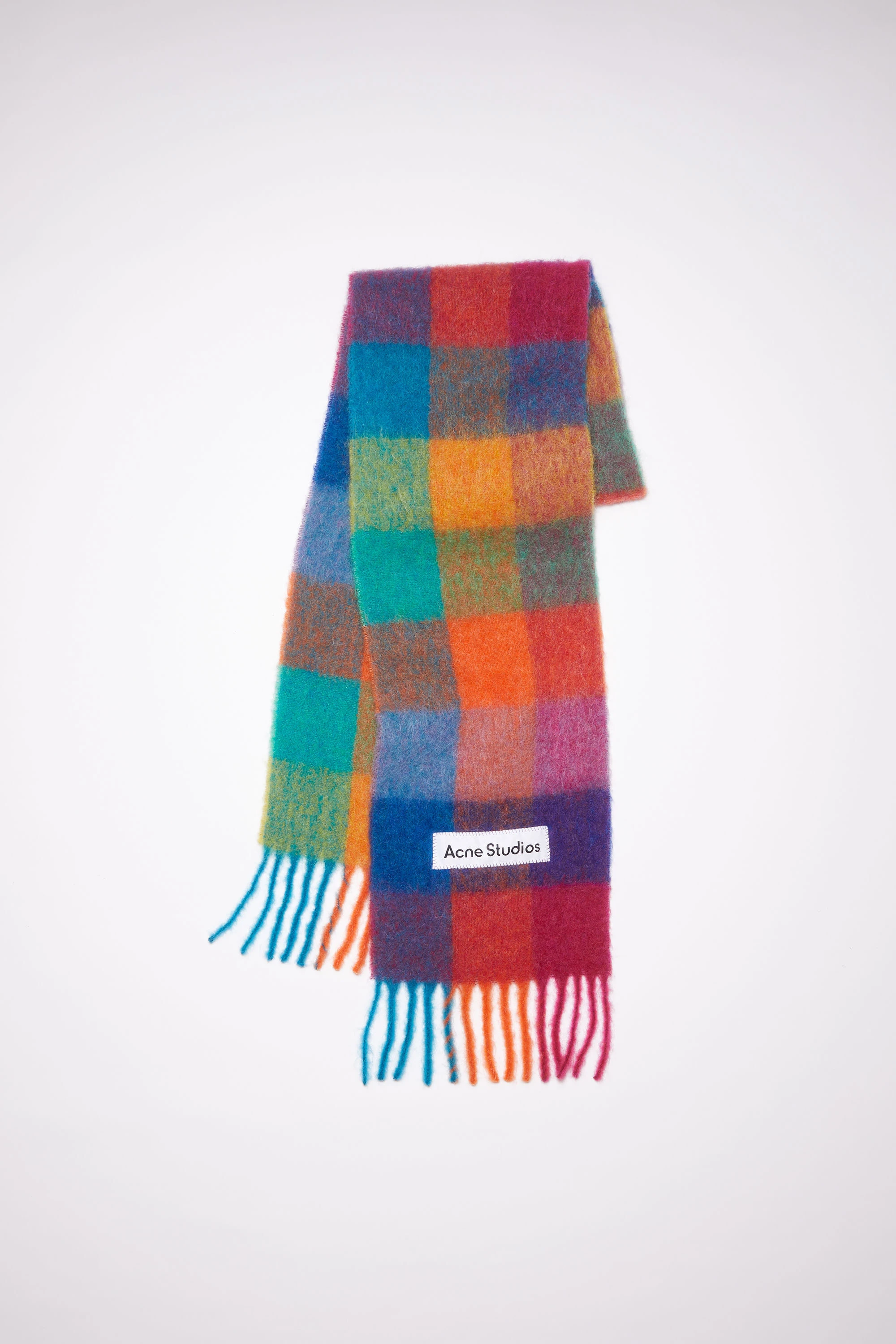 商品Acne Studios|ACNE STUDIOS 拼色女士围巾 FN-UX-SCAR000115-FUCHSIA-PINK-YELLOW-BLUE,价格¥1893,第1张图片