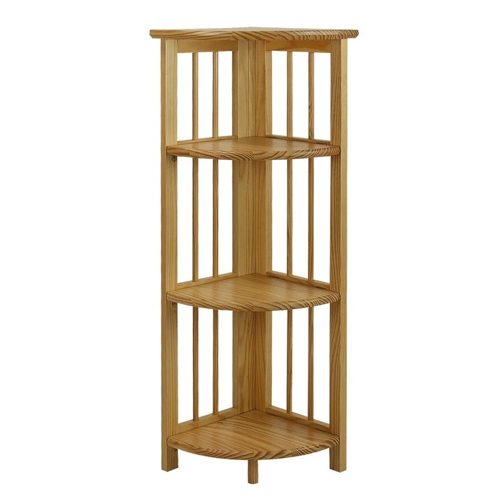 商品Casual Home|4-Shelf Corner Folding Bookcase-Natural,价格¥730,第1张图片