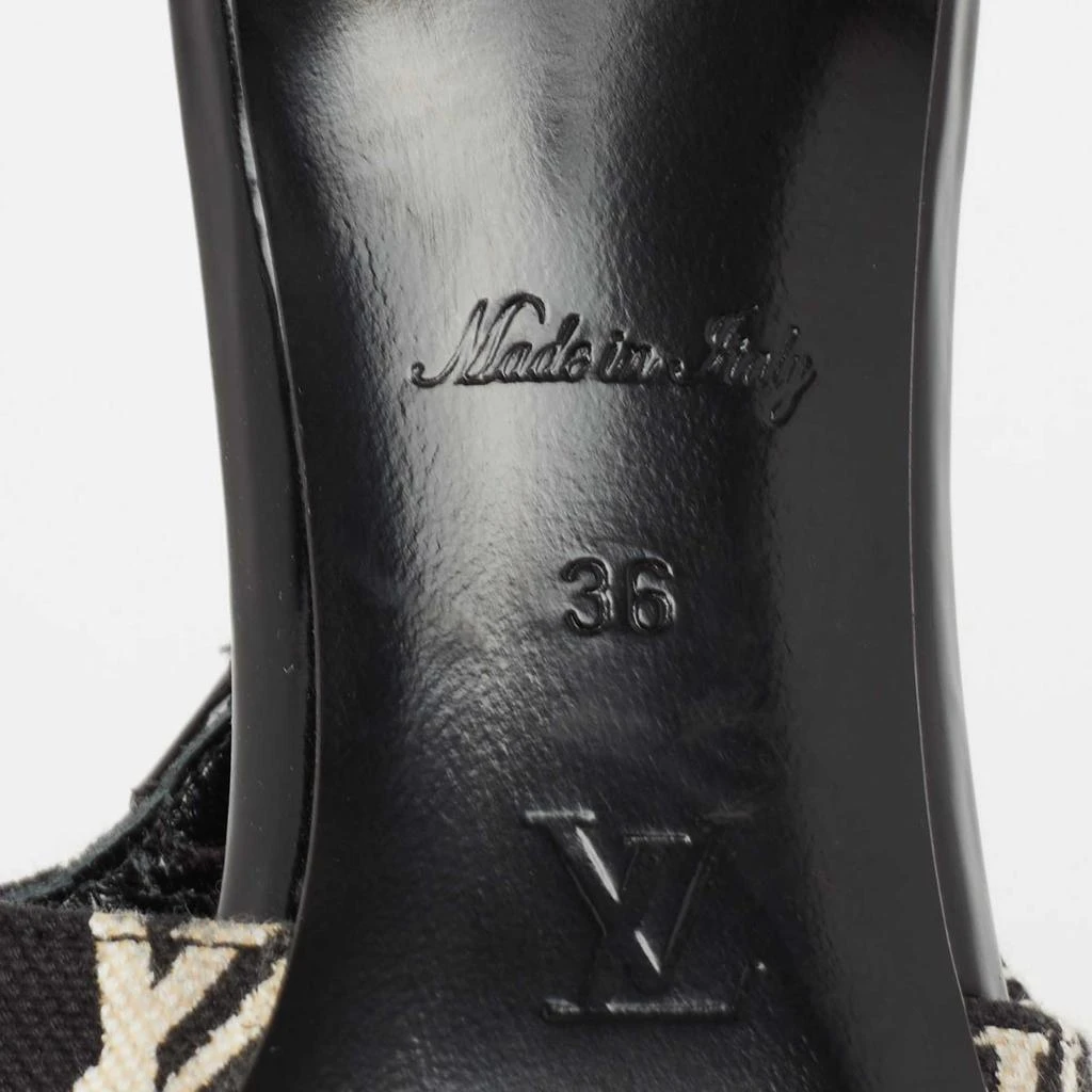 Louis Vuitton Black/White Canvas And Patent Leather Cherie Slingback Pumps Size 36 商品