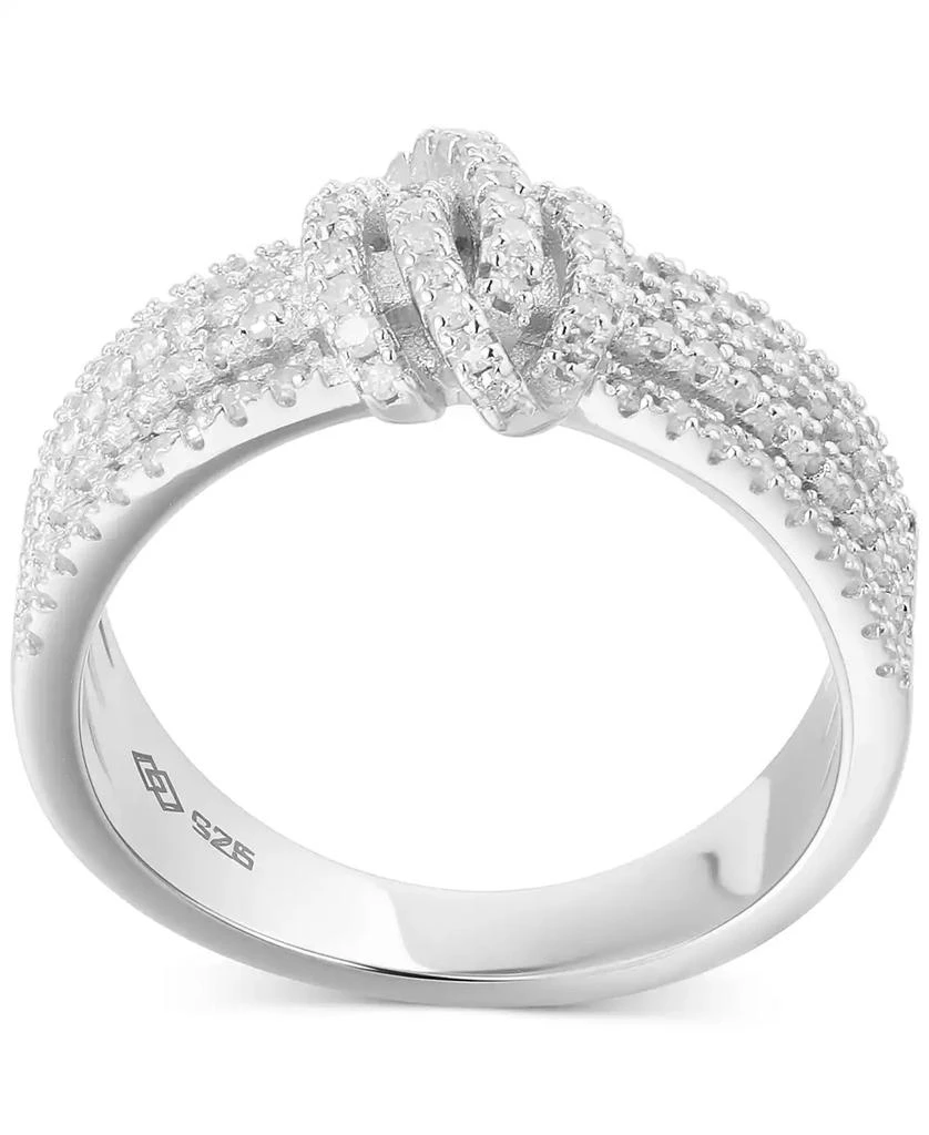 商品Macy's|Diamond Multirow Love Knot Ring (1/2 ct. t.w.) in Sterling Silver,价格¥1890,第4张图片详细描述