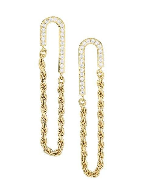 商品Adriana Orsini|Twist 18K-Gold-Plated & Cubic Zirconia Rope Chain Drop Earrings,价格¥603,第1张图片