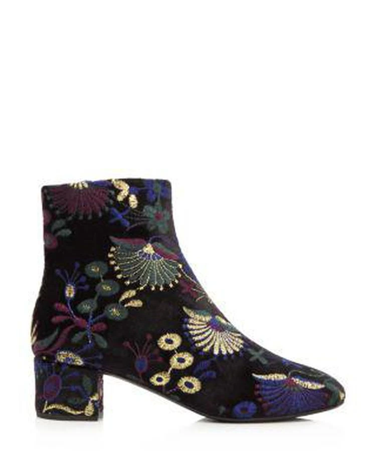 商品Giuseppe Zanotti|Women's Embroidered Velvet Block Heel Booties - 100% Exclusive,价格¥2380,第2张图片详细描述