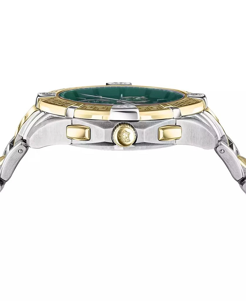 商品Versace|Men's Swiss Chronograph V-Greca Two-Tone Stainless Steel Bracelet Watch 46mm,价格¥9604,第2张图片详细描述