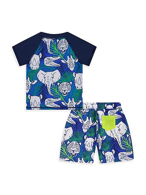 Little Boy's Rashguard & Boardshorts Set商品第2张图片规格展示