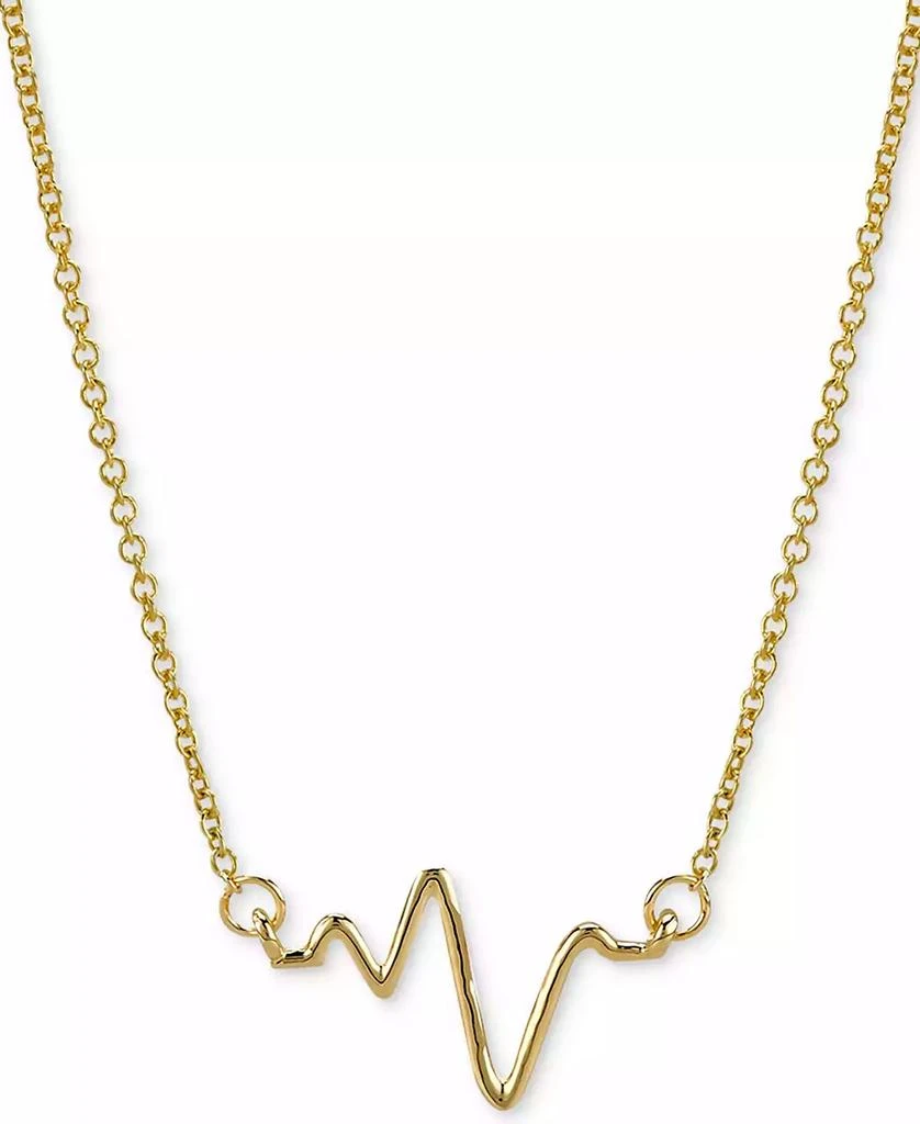 商品Sarah Chloe|Heartbeat Necklace in 14k Gold over Silver, 16" + 2" extender (also available in Sterling Silver),价格¥440,第1张图片