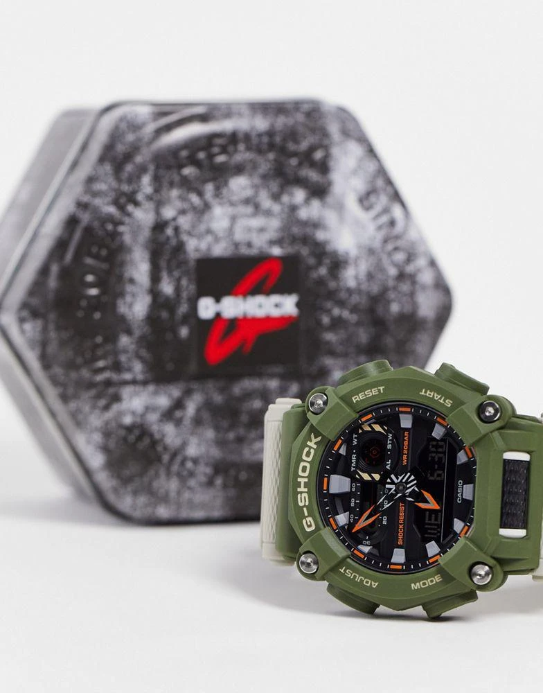 商品Casio|Casio G Shock unisex silicone watch in green GA900HC,价格¥799,第4张图片详细描述