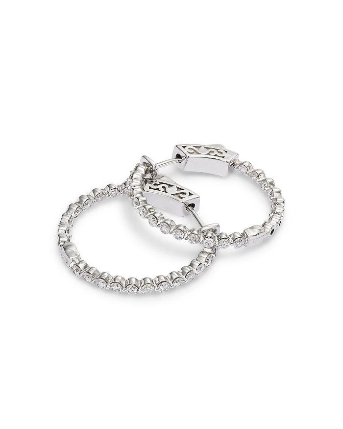 商品Bloomingdale's|Diamond Inside Out Small Hoop Earrings in 14K White Gold, 1.0 ct. t.w.,价格¥17848,第3张图片详细描述