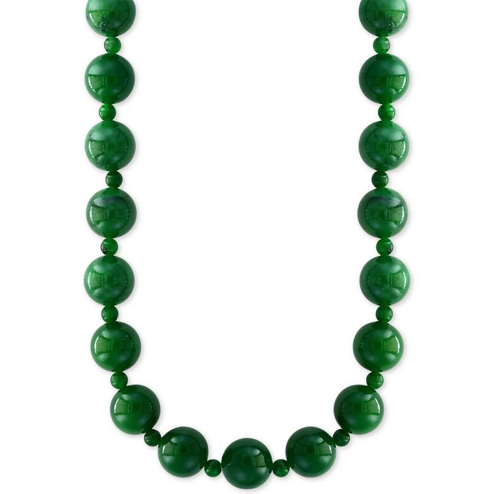 商品Effy|EFFY® Dyed Green Jade (4 & 10mm) Bead 20" Statement Necklace,价格¥2870,第1张图片