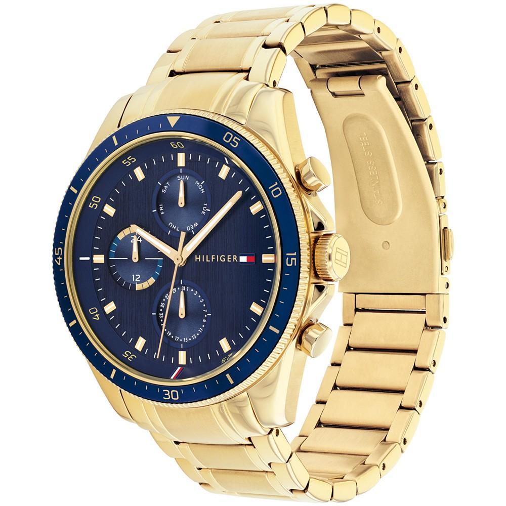 商品Tommy Hilfiger|Men's Chronograph Gold-Tone Bracelet Watch 44mm,价格¥1585,第6张图片详细描述