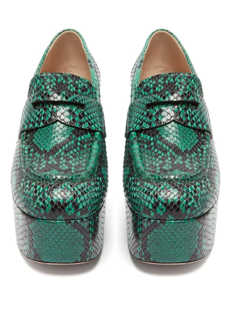 商品Miu Miu|Python-effect leather loafers,价格¥2106,第5张图片详细描述