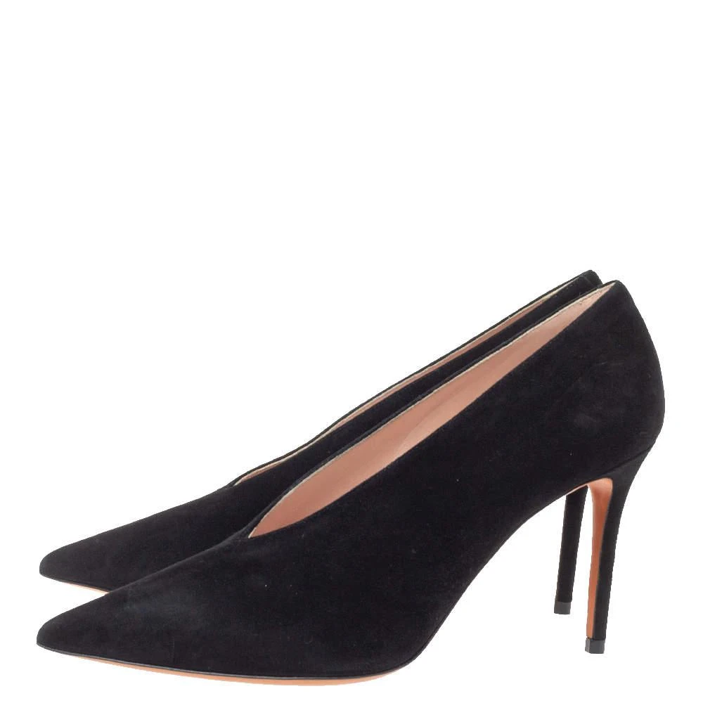 商品Celine|Celine Black Suede V Cut Pointed Toe Pumps Size 39,价格¥2912,第4张图片详细描述