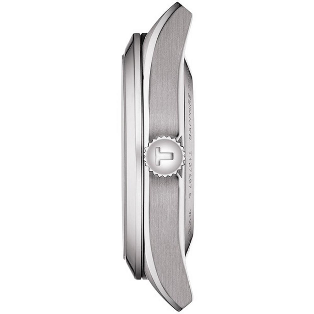 商品Tissot|Men's Swiss Automatic Powermatic 80 Silicium Brown Leather Strap Watch 40mm,价格¥5258,第6张图片详细描述