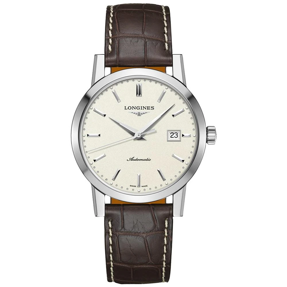 商品Longines|Men's Swiss Automatic Heritage 1832 Brown Alligator Leather Strap Watch 40mm,价格¥14406,第1张图片