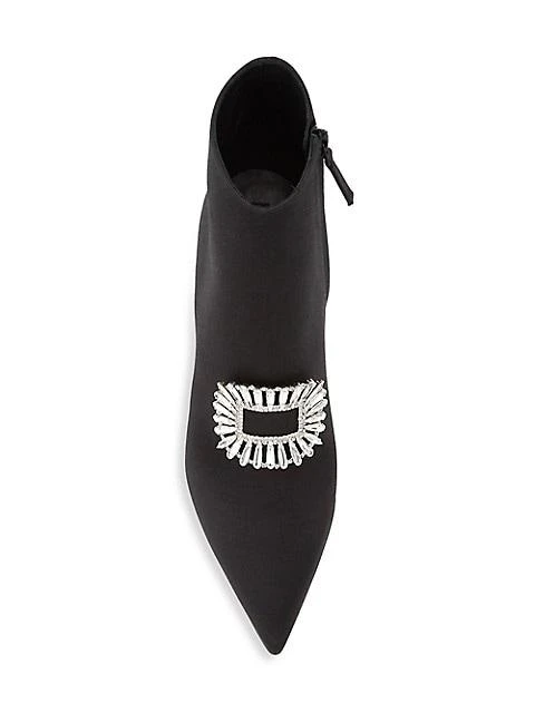 商品Manolo Blahnik|Cantita 90 Embellished Buckle Satin Booties,价格¥4506,第5张图片详细描述