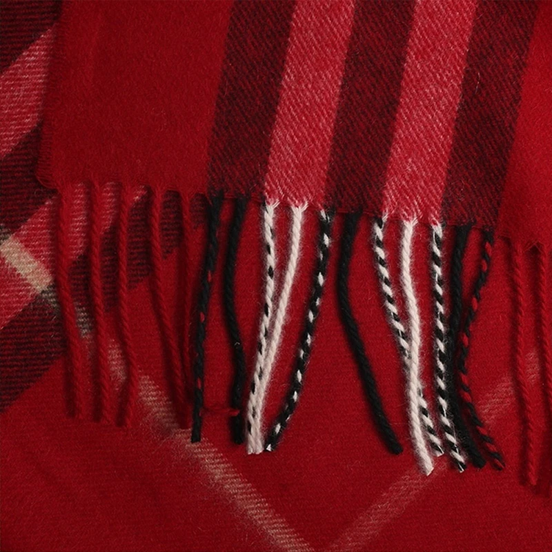 Burberry 巴宝莉 女士红色格纹羊绒围巾 3993742-红色 商品