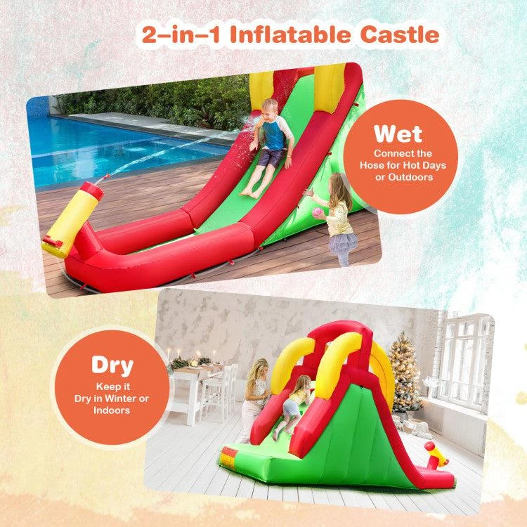 商品Hivvago|Inflatable Water Slide Bounce House with Climbing Wall Jumper and 480W Blower,价格¥3144,第5张图片详细描述