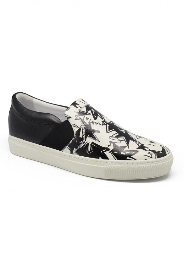 Luxury Shoes For Women   Lanvin Black And White Stars Slippers商品第3张图片规格展示