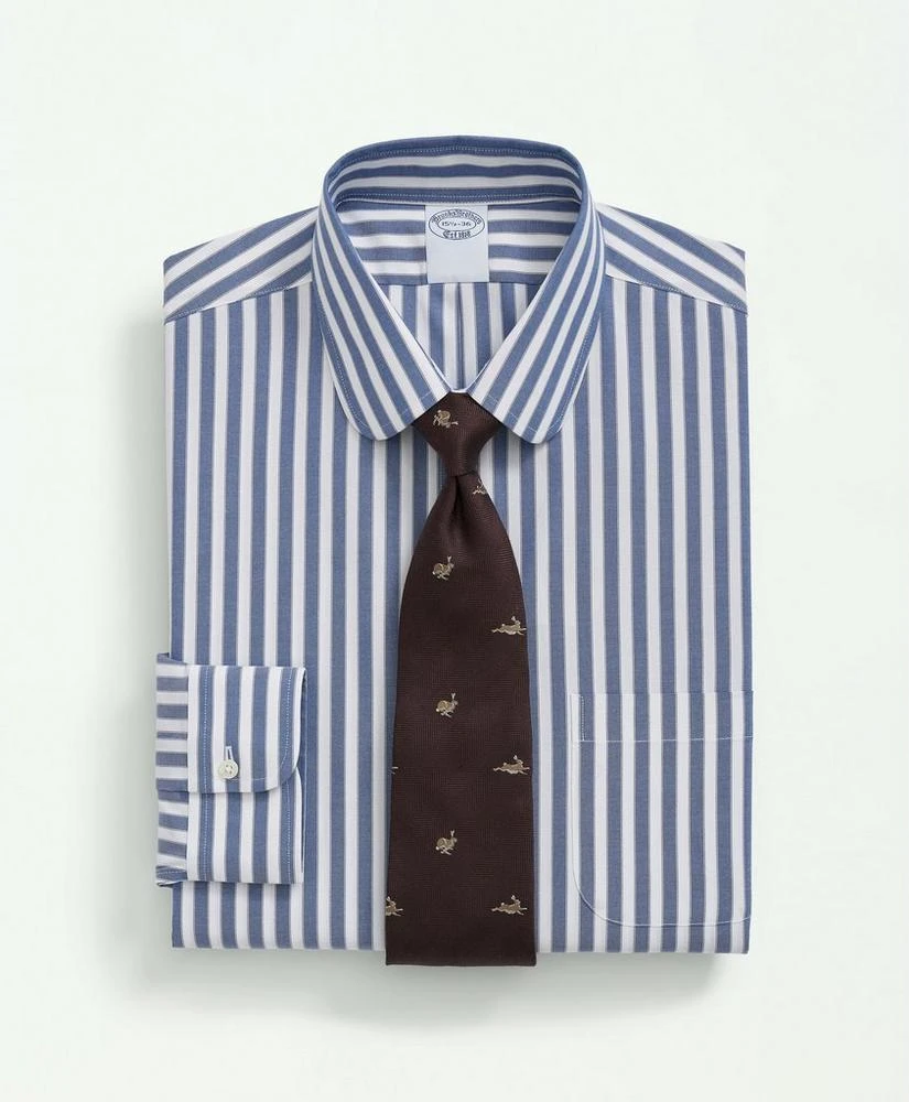 商品Brooks Brothers|Big & Tall Stretch Supima® Cotton Non-Iron Pinpoint Club Collar, Striped Dress Shirt,价格¥1164,第1张图片