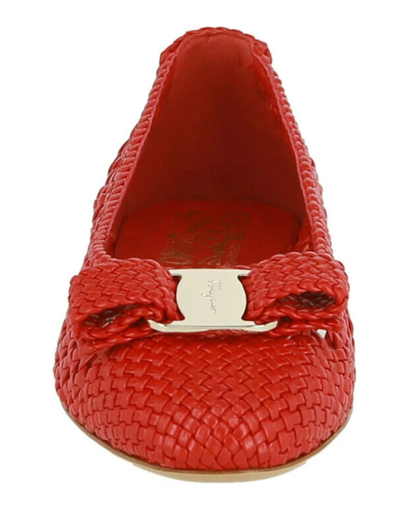 商品Salvatore Ferragamo|Varina Leather Woven Flat,价格¥2714,第4张图片详细描述