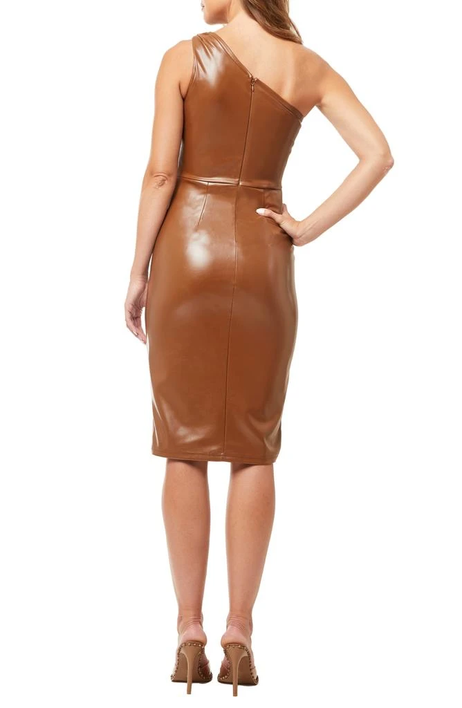 Linette One-Shoulder Faux Leather Cocktail Dress 商品
