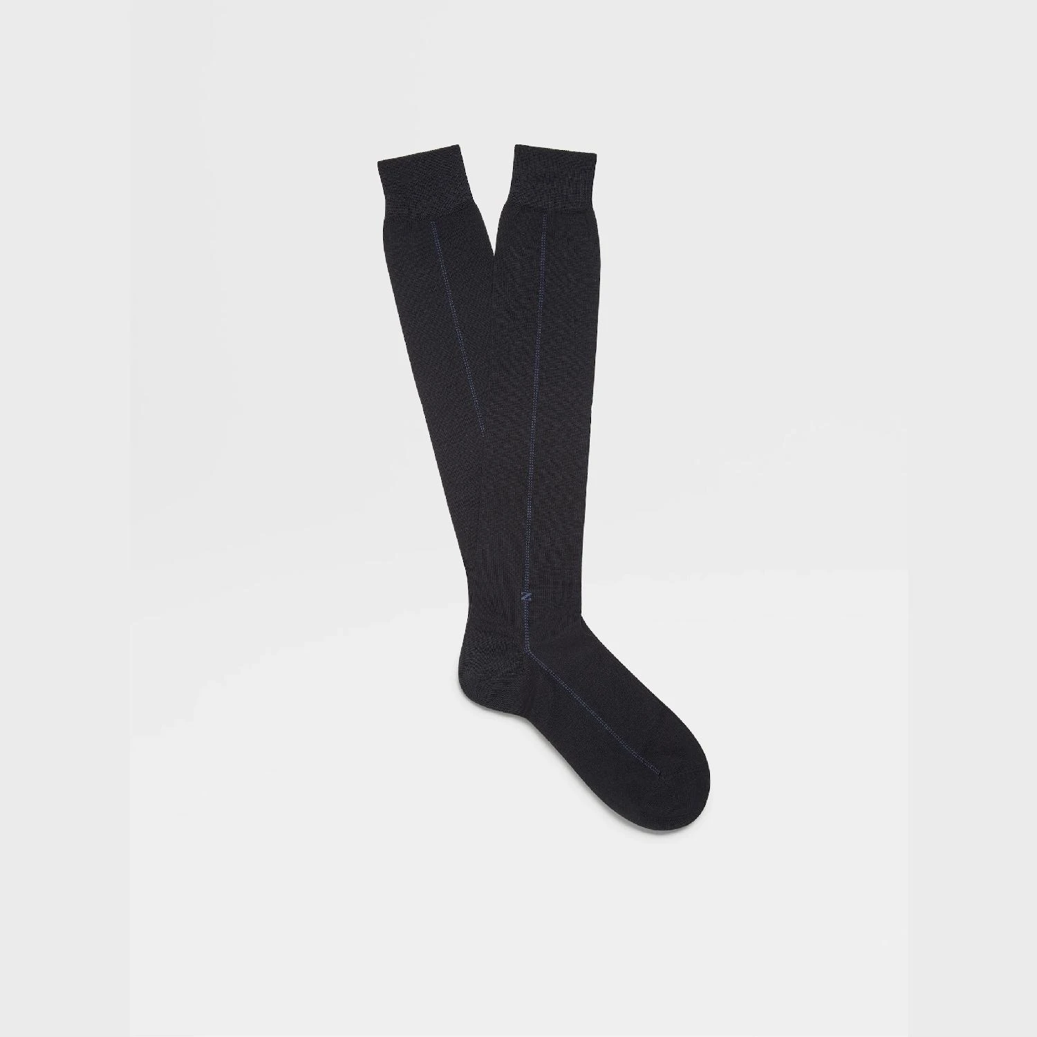 包邮包税【预售7天发货】 ZEGNA杰尼亚 23秋冬 男士 袜子 NAVY BLUE BAGUETTE MID CALF SOCKS N5V40-524-402 商品